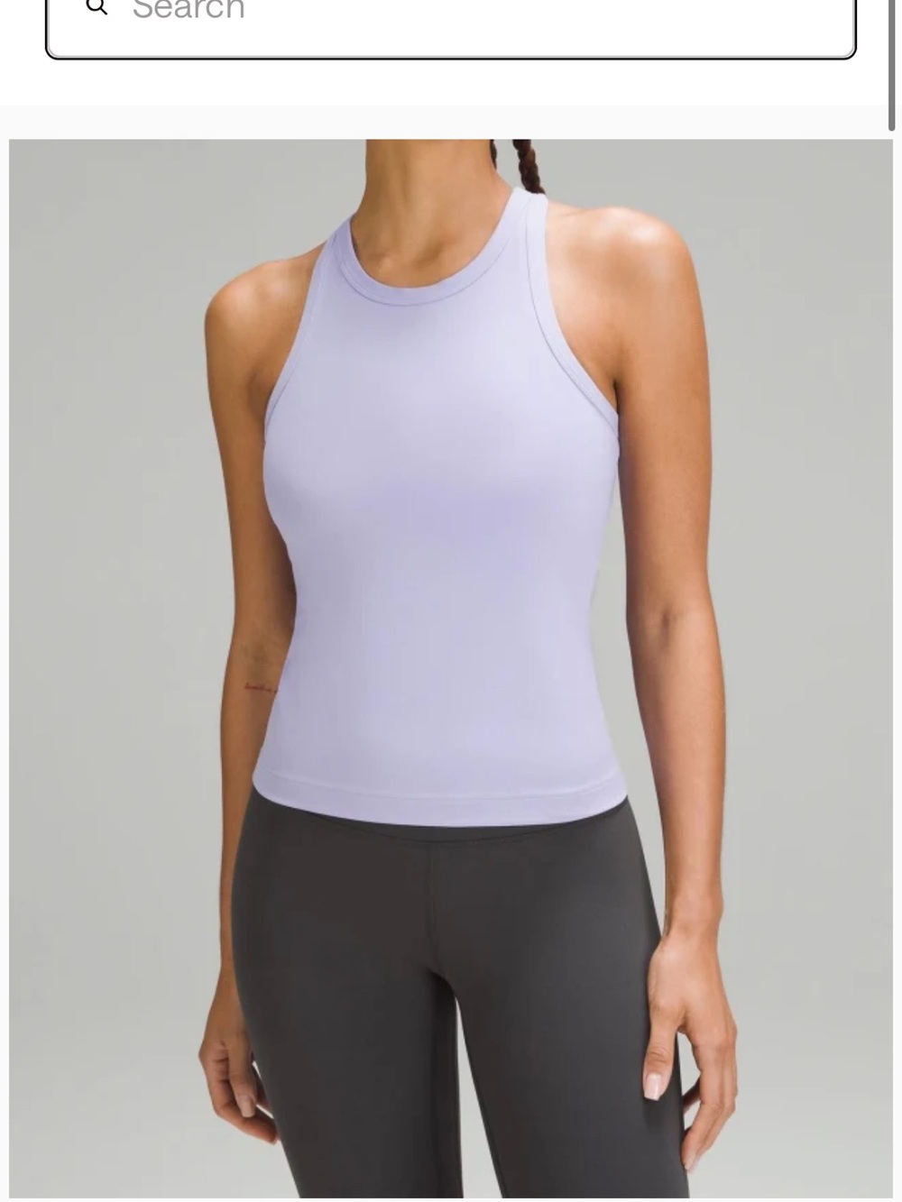Women’s Sleeveless High-Neck Tank Top - Lilac smoke